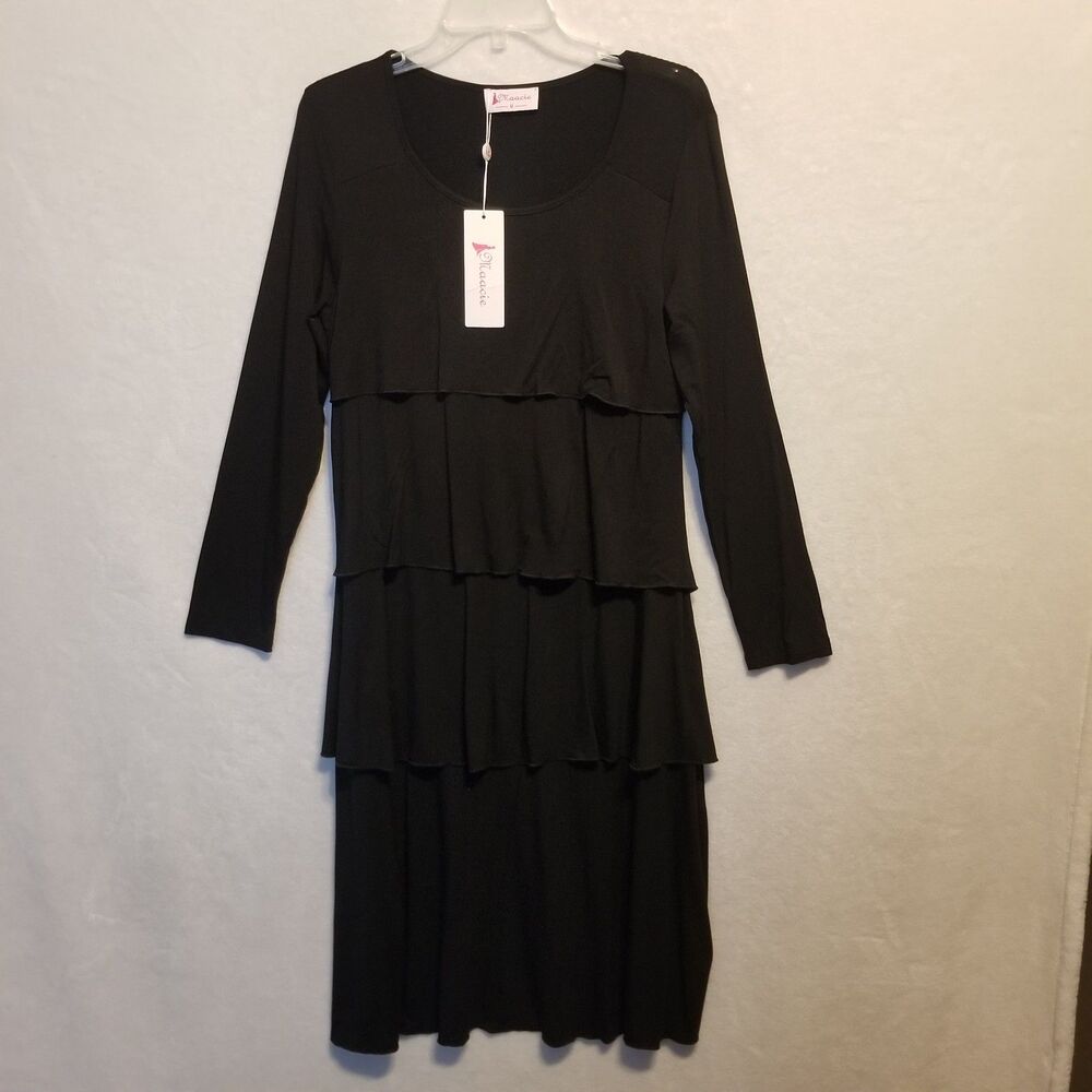 Maacie Maternity M Dress Long Sleeve Tiered Whimsigoth Gothic Super Soft New